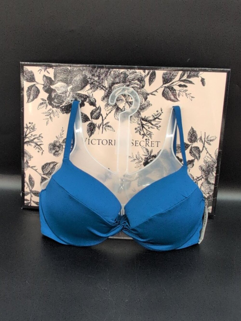 Victoria's Secret Swim Twist Push Up Bikini Top 34C Blue 11260114 NWT